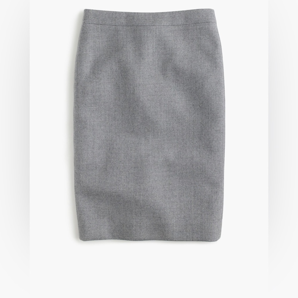 J.Crew 2 Pencil® skirt in double-serge wool - size 4 - hthr pewter
